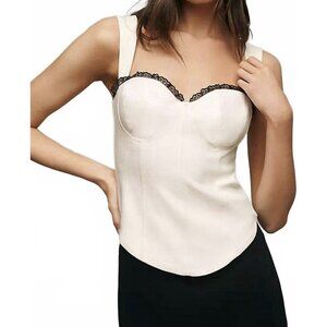 Reformation Alisa Lace Back Corset Top Size 0 Ivory Coquette Bustier